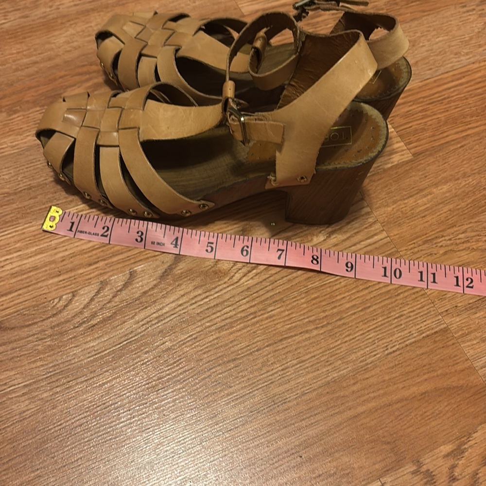 Topshop Tan Strappy Heeled woven Sandals - Picture 9 of 10
